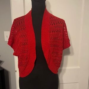 Red shrug sweater